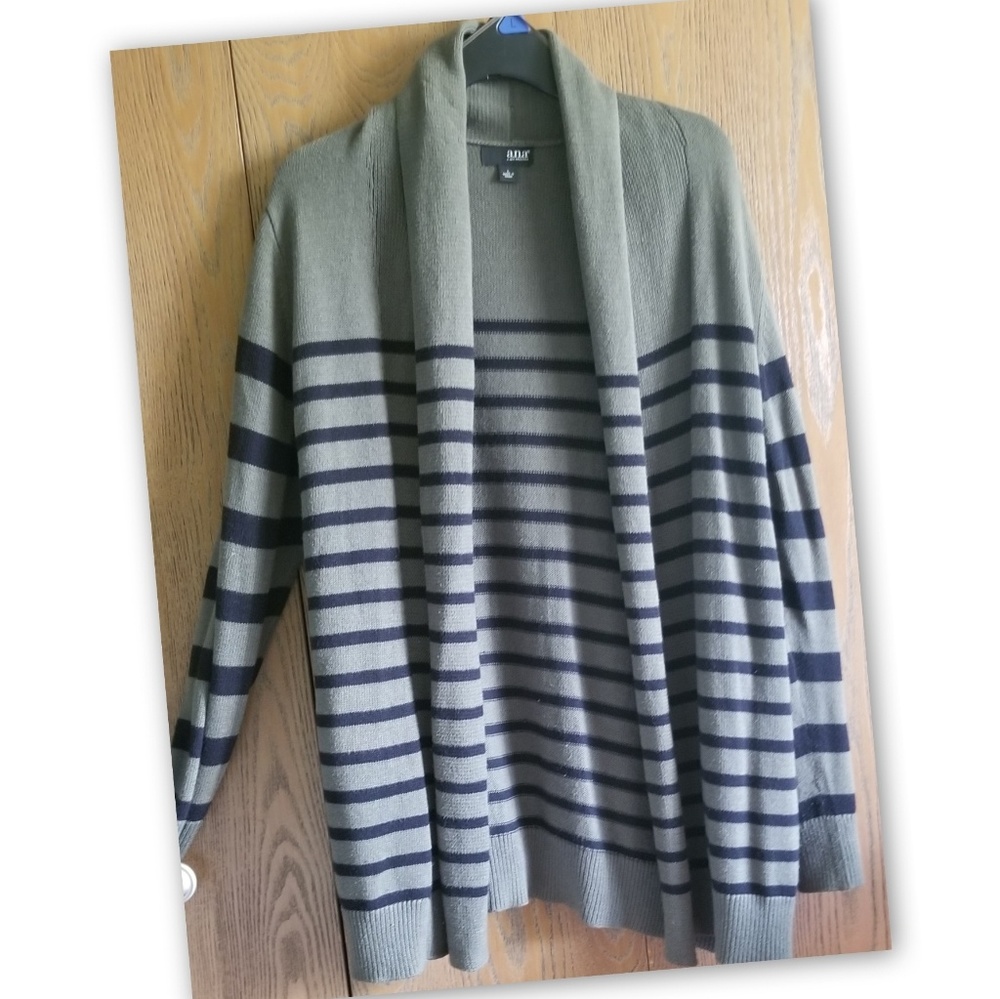 Stripped Green Cardigan/Sweater